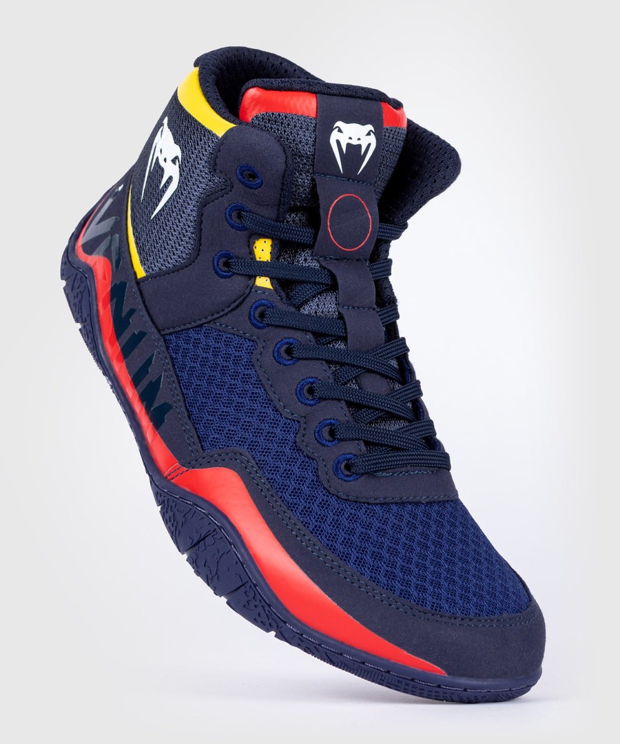 venum elite wrestlingschuhe - blaugelb