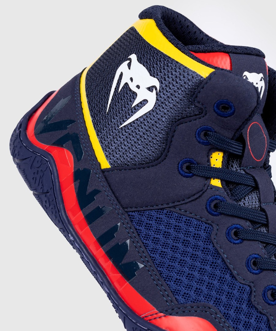 venum elite wrestlingschuhe - blaugelb
