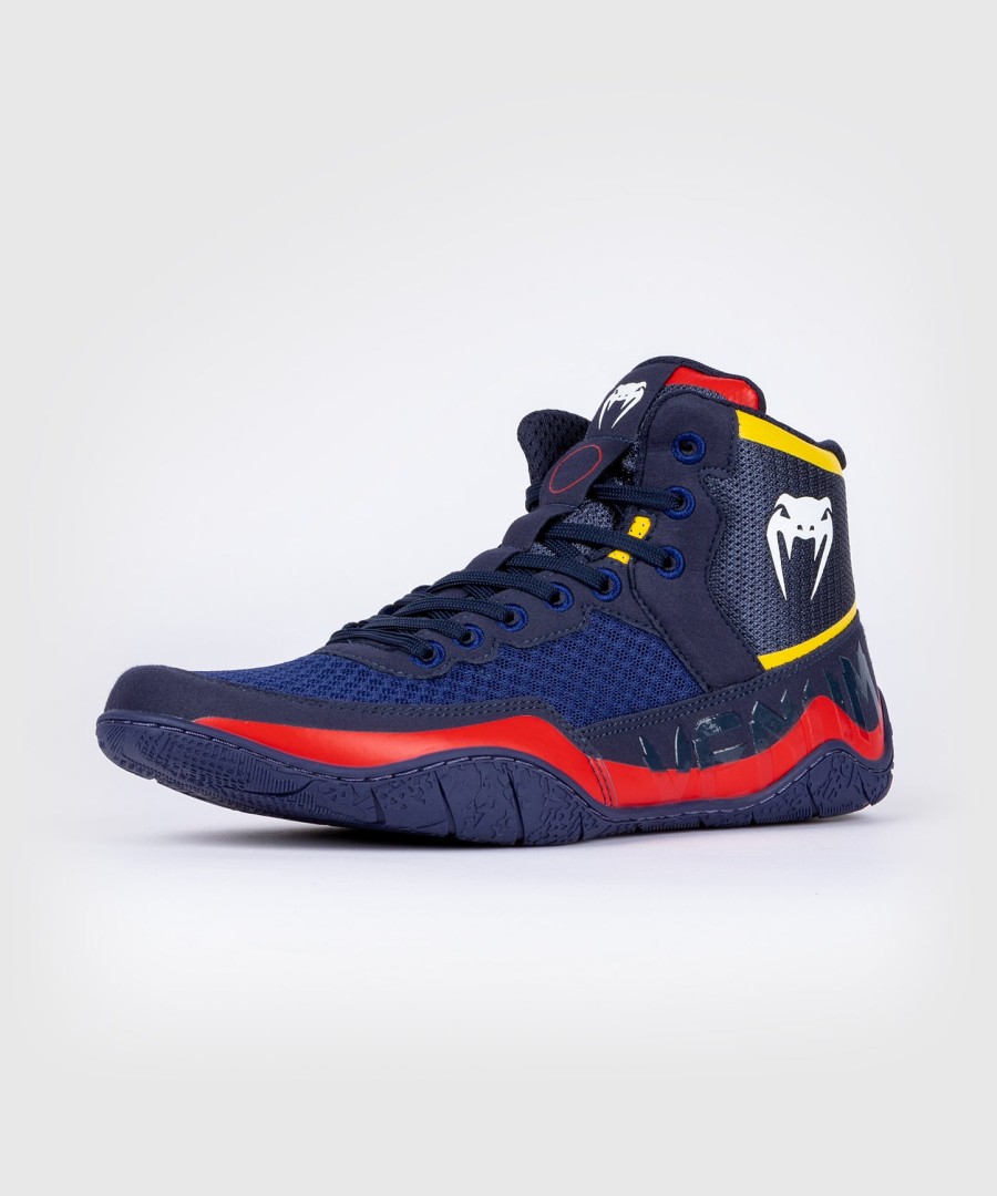 venum elite wrestlingschuhe - blaugelb